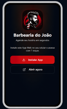Exemplo da página do App Web com botões Instalar e Abrir agora